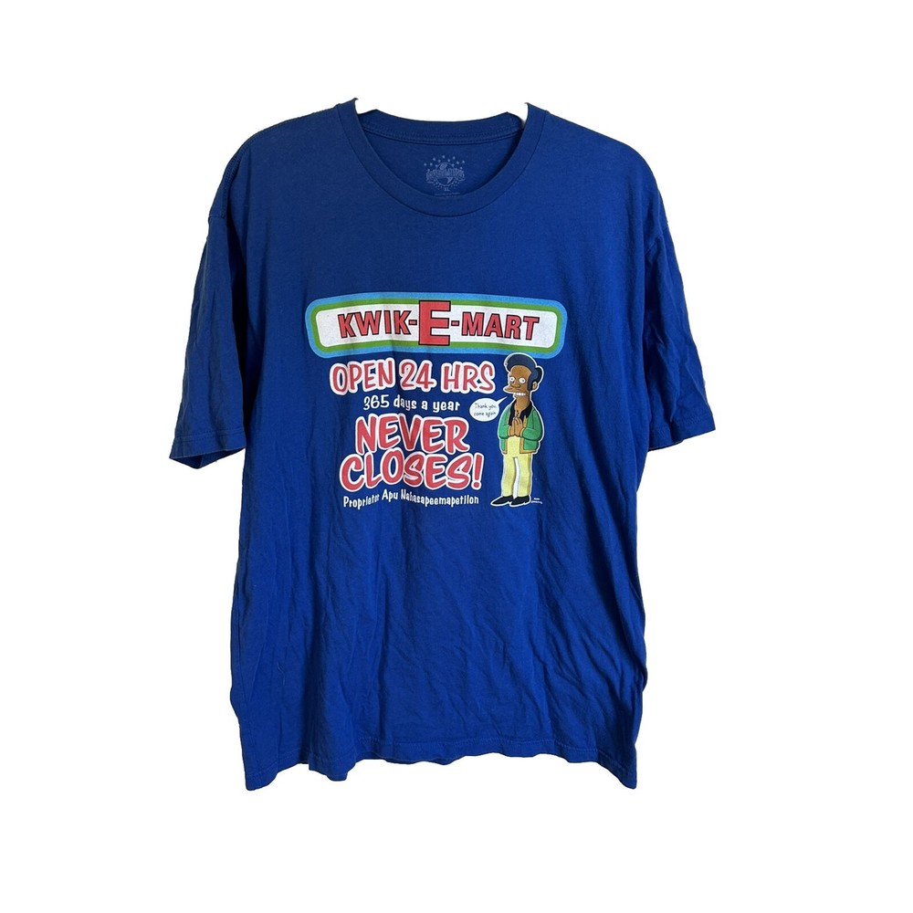 Universal Studios Sz: XL The Simpsons Kwik E Mart Blue T-Shirt Kwik-e-mart